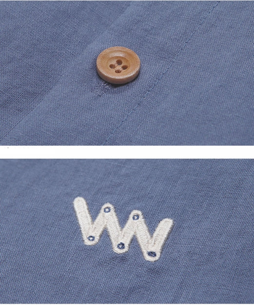 ダブルユーブイプロジェクト(WV PROJECT) SHIRRING BIG SHORT SLEEVE SHIRTS NAVY SWSS7278