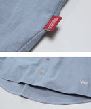 ダブルユーブイプロジェクト(WV PROJECT) SHIRRING BIG SHORT SLEEVE SHIRTS BLUE GRAY SWSS7278