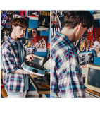 ダブルユーブイプロジェクト(WV PROJECT) NEWBIE BASIC CHECK SHORT SHIRTS Violet Mint JJSS7272