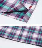 ダブルユーブイプロジェクト(WV PROJECT) NEWBIE BASIC CHECK SHORT SHIRTS Violet Mint JJSS7272