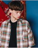 ダブルユーブイプロジェクト(WV PROJECT) NEWBIE BASIC CHECK SHORT SHIRTS Green mustard JJSS7272
