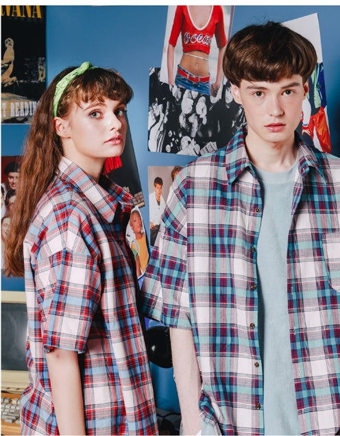 ダブルユーブイプロジェクト(WV PROJECT) NEWBIE BASIC CHECK SHORT SHIRTS Green mustard JJSS7272