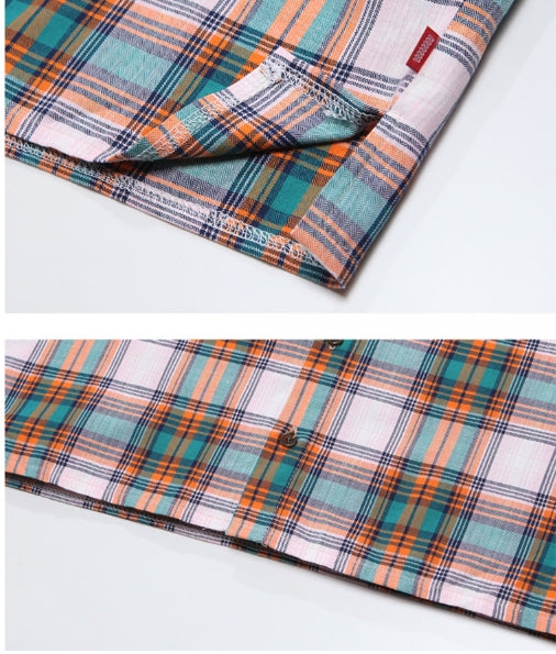 ダブルユーブイプロジェクト(WV PROJECT) NEWBIE BASIC CHECK SHORT SHIRTS Green mustard JJSS7272