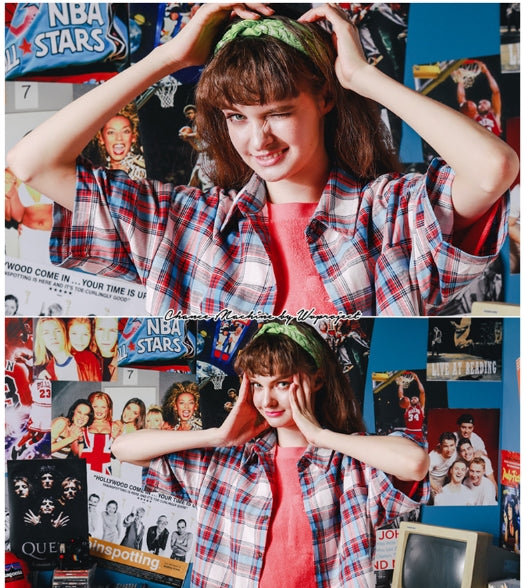 ダブルユーブイプロジェクト(WV PROJECT) NEWBIE BASIC CHECK SHORT SHIRTS Red Blue JJSS7272