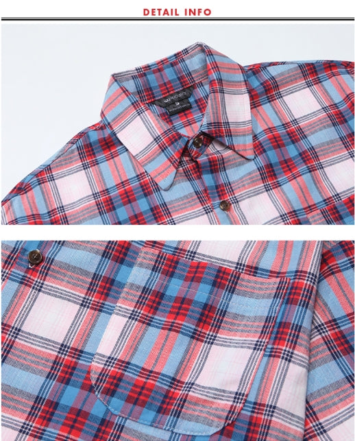 ダブルユーブイプロジェクト(WV PROJECT) NEWBIE BASIC CHECK SHORT SHIRTS Red Blue JJSS7272