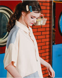 ダブルユーブイプロジェクト(WV PROJECT) TWO TON YOKE SHORT-SHIRTS beige SWSS7285