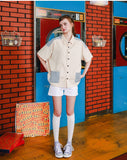 ダブルユーブイプロジェクト(WV PROJECT) TWO TON YOKE SHORT-SHIRTS beige SWSS7285