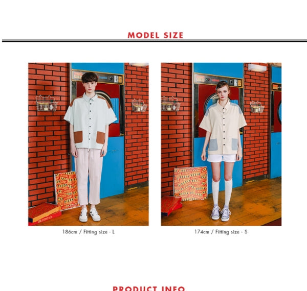 ダブルユーブイプロジェクト(WV PROJECT) TWO TON YOKE SHORT-SHIRTS beige SWSS7285