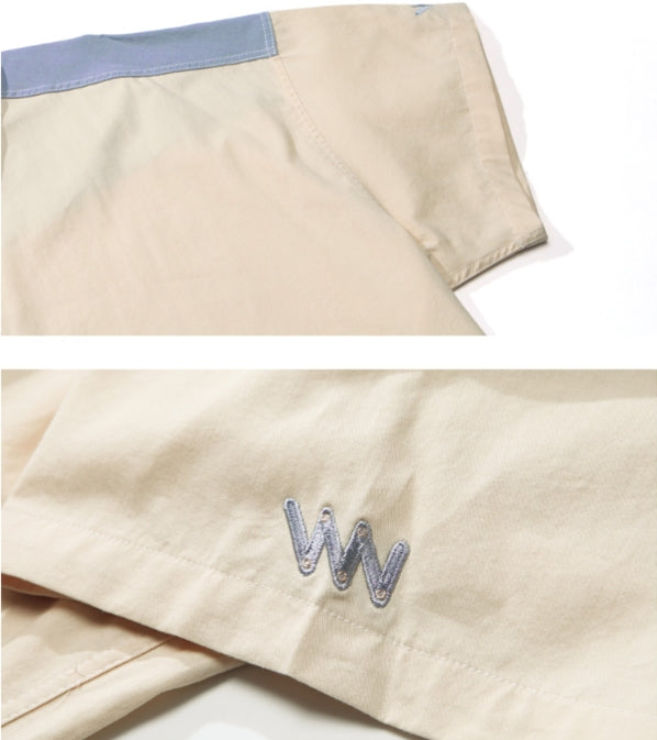 ダブルユーブイプロジェクト(WV PROJECT) TWO TON YOKE SHORT-SHIRTS beige SWSS7285