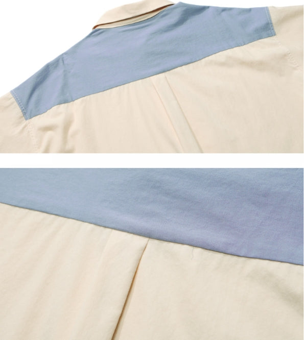 ダブルユーブイプロジェクト(WV PROJECT) TWO TON YOKE SHORT-SHIRTS beige SWSS7285