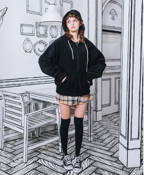 ダブルユーブイプロジェクト(WV PROJECT) CHOOSE UP FLEECE HOOD ZIPUP BLACK YROT7222