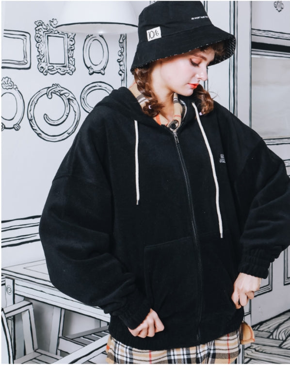 ダブルユーブイプロジェクト(WV PROJECT) CHOOSE UP FLEECE HOOD ZIPUP BLACK YROT7222