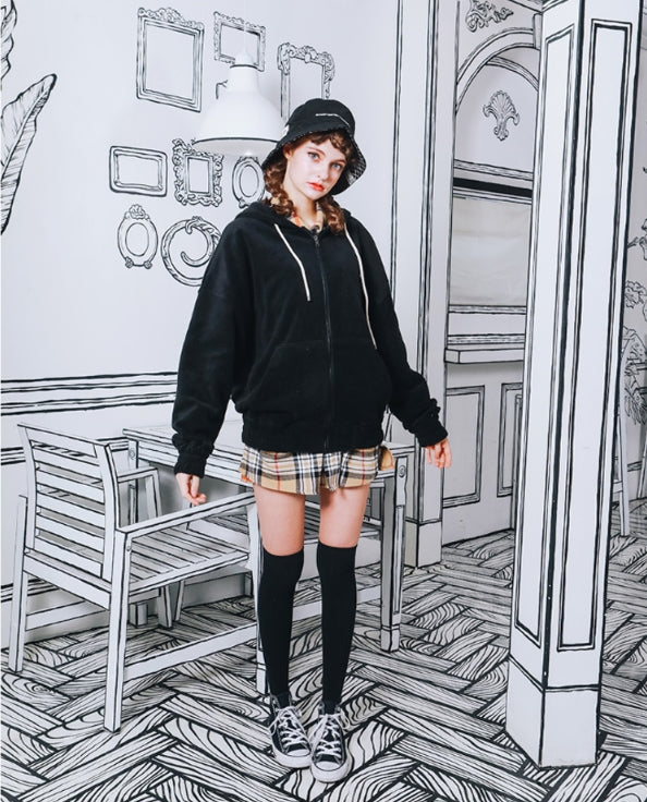 ダブルユーブイプロジェクト(WV PROJECT) CHOOSE UP FLEECE HOOD ZIPUP BLACK YROT7222