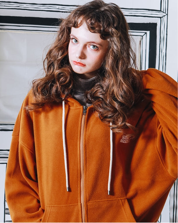 ダブルユーブイプロジェクト(WV PROJECT) CHOOSE UP FLEECE HOOD ZIPUP Camel YROT7222