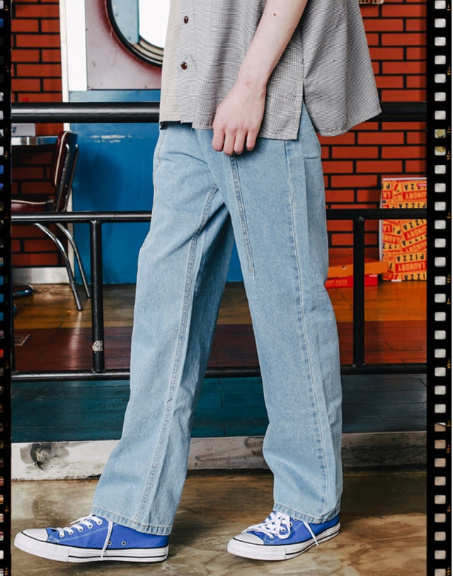 ダブルユーブイプロジェクト(WV PROJECT) TOMSON SEMI-WIDE DENM PANTS LIGHT BLUE CJLP7277