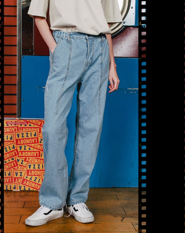 ダブルユーブイプロジェクト(WV PROJECT) TOMSON SEMI-WIDE DENM PANTS LIGHT BLUE CJLP7277