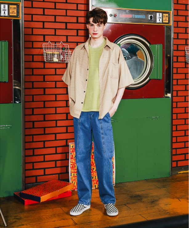 ダブルユーブイプロジェクト(WV PROJECT) TOMSON SEMI-WIDE DENM PANTS BLUE CJLP7277