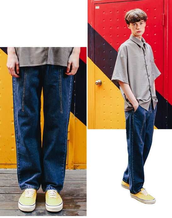 ダブルユーブイプロジェクト(WV PROJECT) TOMSON SEMI-WIDE DENM PANTS DEEPBLUE CJLP7277