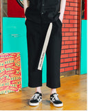 ダブルユーブイプロジェクト(WV PROJECT) BELT BANDING CROP PANTS BLACK JJLP7257