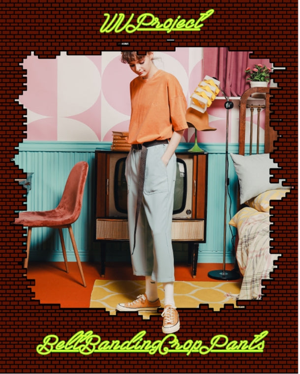 ダブルユーブイプロジェクト(WV PROJECT) BELT BANDING CROP PANTS SOFTBLUE JJLP7257