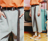 ダブルユーブイプロジェクト(WV PROJECT) BELT BANDING CROP PANTS SOFTBLUE JJLP7257