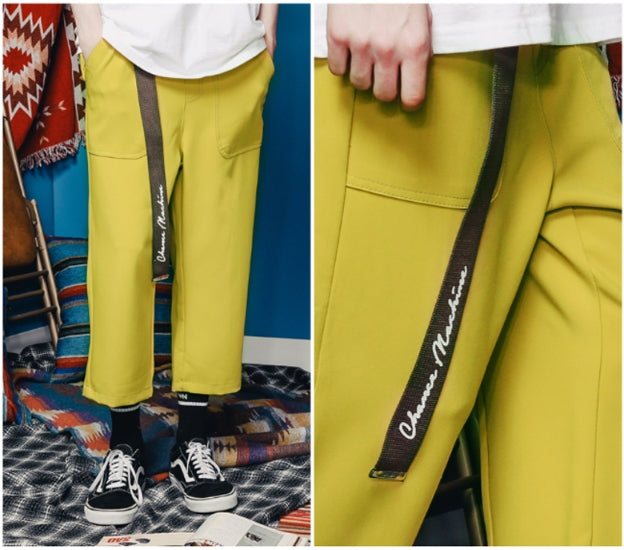 ダブルユーブイプロジェクト(WV PROJECT) BELT BANDING CROP PANTS Olive JJLP7257