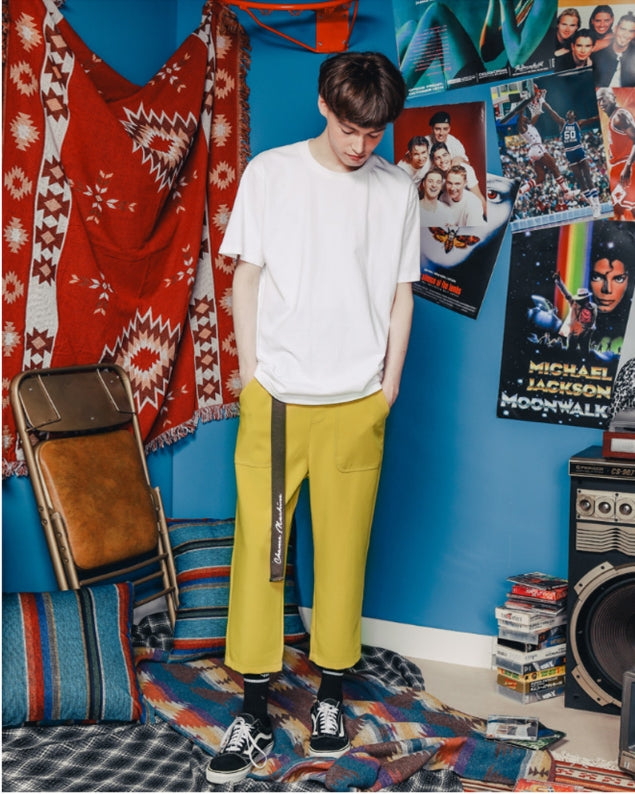 ダブルユーブイプロジェクト(WV PROJECT) BELT BANDING CROP PANTS Olive JJLP7257