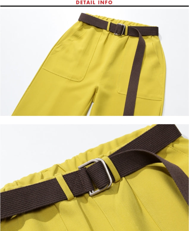 ダブルユーブイプロジェクト(WV PROJECT) BELT BANDING CROP PANTS Olive JJLP7257