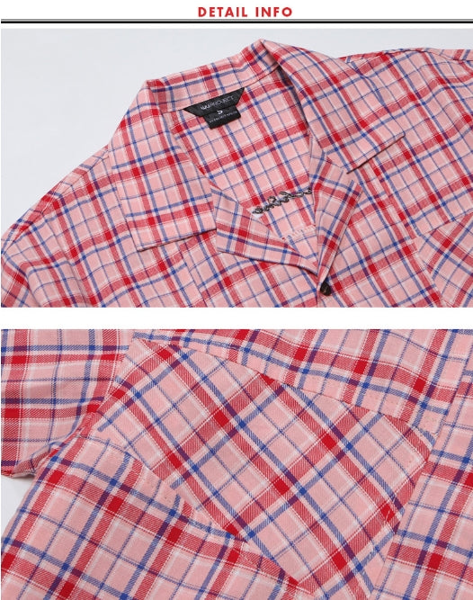ダブルユーブイプロジェクト(WV PROJECT) NEWTRO CHECK SOHRT-SHIRTS PINK JJSS7271