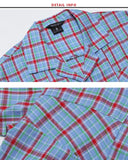 ダブルユーブイプロジェクト(WV PROJECT) NEWTRO CHECK SOHRT-SHIRTS BLUE JJSS7271