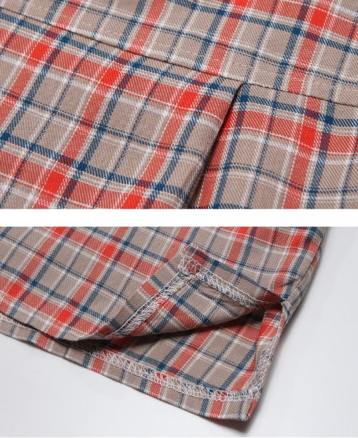 ダブルユーブイプロジェクト(WV PROJECT) NEWTRO CHECK SOHRT-SHIRTS BEIGE JJSS7271