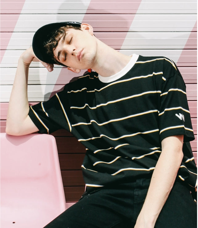 ダブルユーブイプロジェクト(WV PROJECT) DOUBLETHIN STRIPE SLEEVE (BLACK) JJST7094