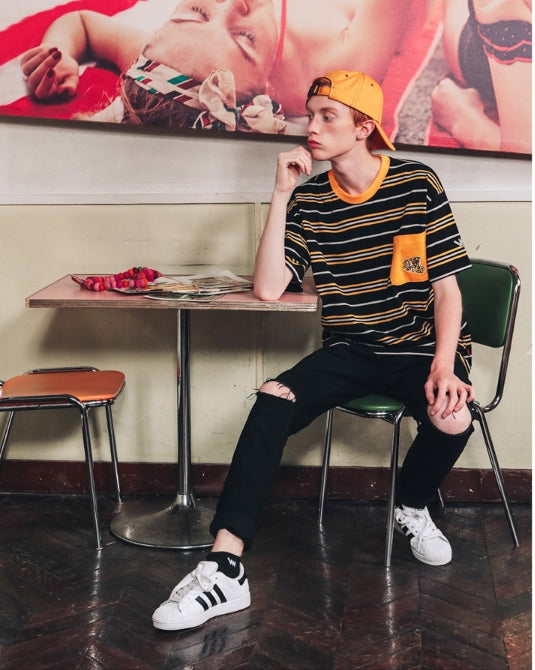 ダブルユーブイプロジェクト(WV PROJECT) DANNIE STRIPE SHORT SLEEVE JJST7172