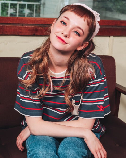 ダブルユーブイプロジェクト(WV PROJECT) DANNIE STRIPE SHORT SLEEVE JJST7172