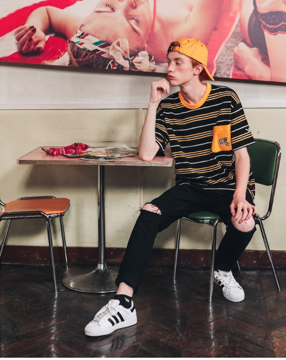 ダブルユーブイプロジェクト(WV PROJECT) DANNIE STRIPE SHORT SLEEVE 1+1 JJST7172