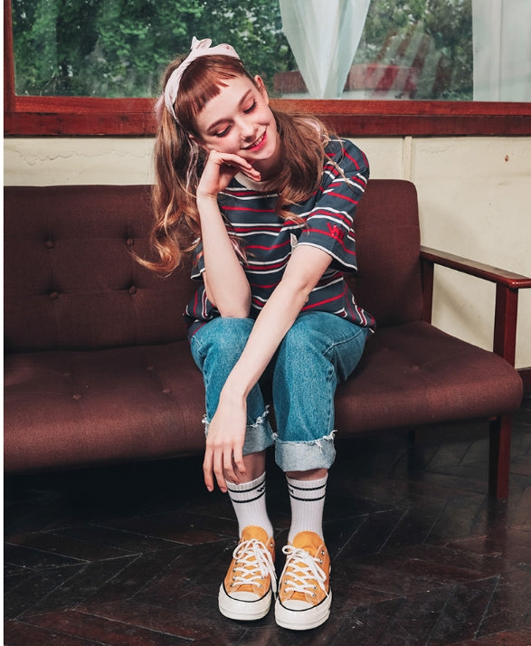 ダブルユーブイプロジェクト(WV PROJECT) DANNIE STRIPE SHORT SLEEVE 1+1 JJST7172