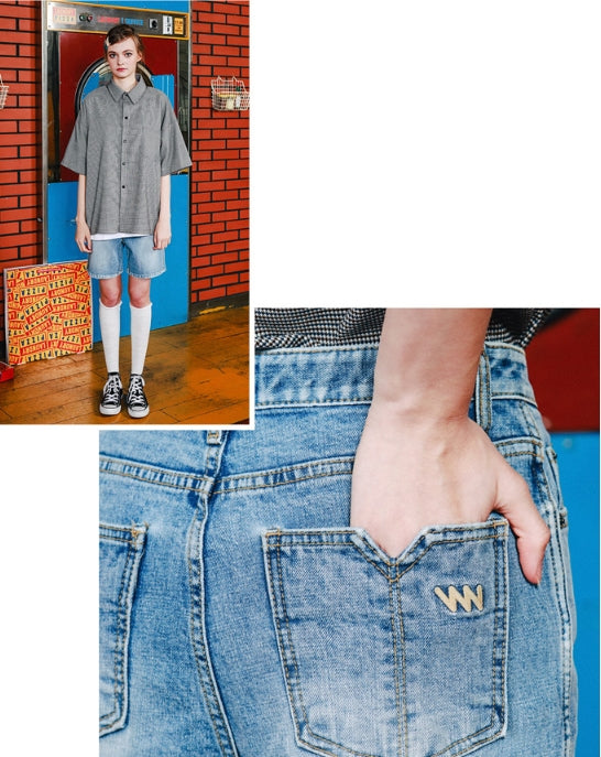 ダブルユーブイプロジェクト(WV PROJECT) CHEN DENIM SHORT PANTS MJSP7286