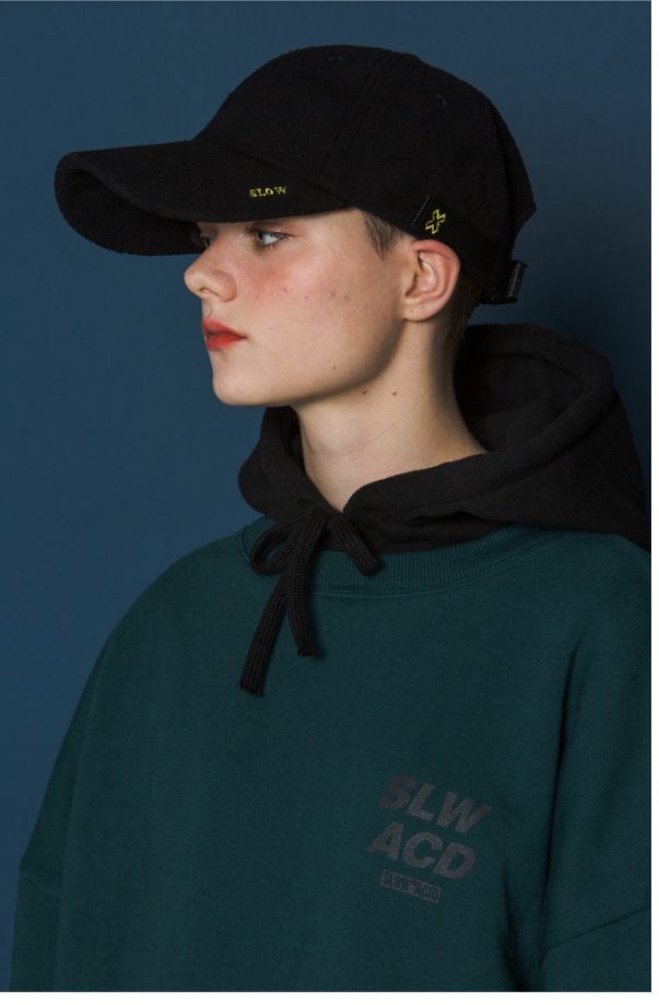 スローアシッド(SLOW ACID) X Buckle Cap (FLEECE_BLACK)