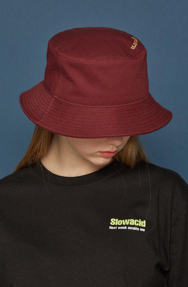スローアシッド(SLOW ACID) SLOWACID Bucket Hat (BURGUNDY)