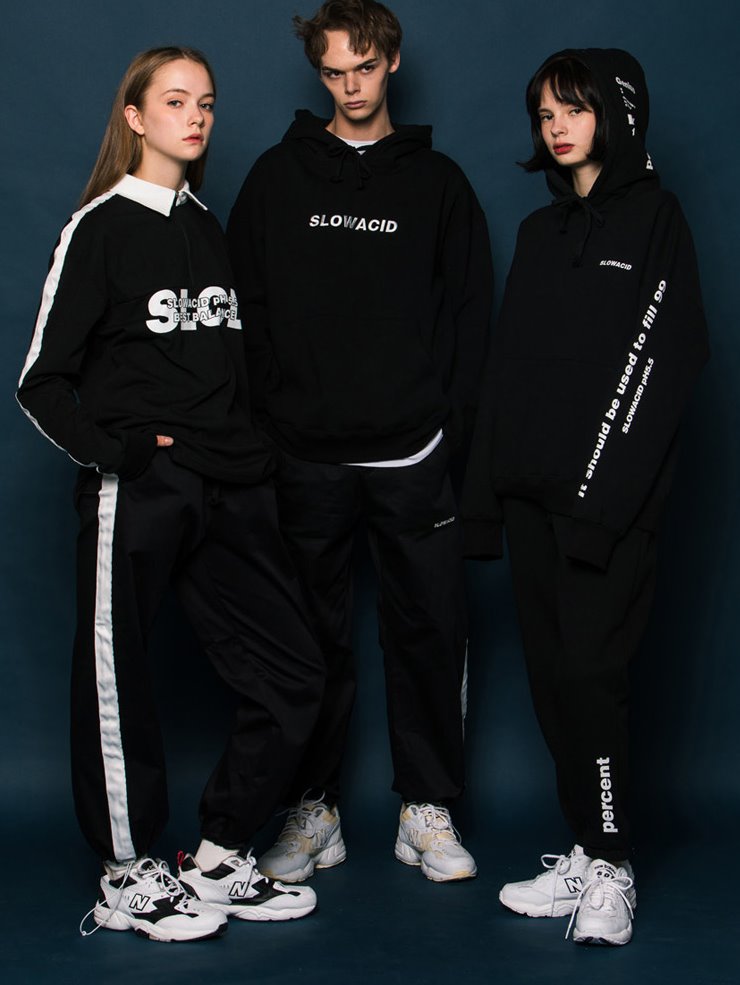 スローアシッド(SLOW ACID) Side Point Training Pants (BLACK)