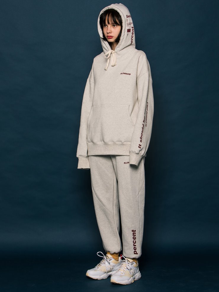 スローアシッド(SLOW ACID) Side Point Training Pants (OATMEAL)