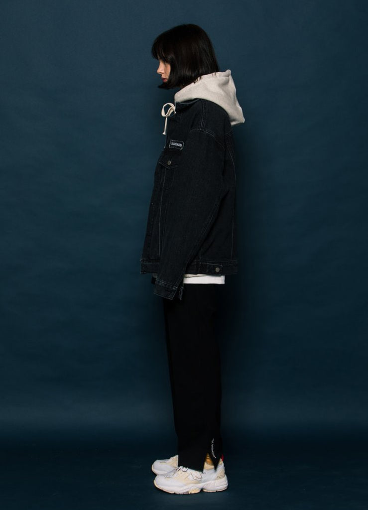 スローアシッド(SLOW ACID) Logo Slit Slacks (BLACK)