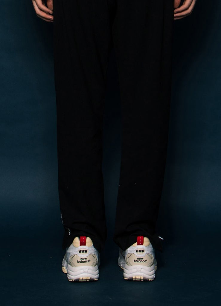 スローアシッド(SLOW ACID) Logo Slit Slacks (BLACK)