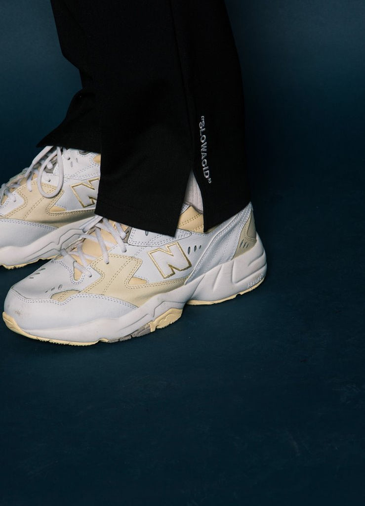 スローアシッド(SLOW ACID) Logo Slit Slacks (BLACK)