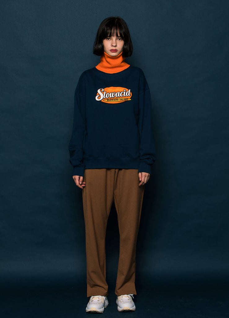 スローアシッド(SLOW ACID) Logo Slit Slacks (CAMEL)