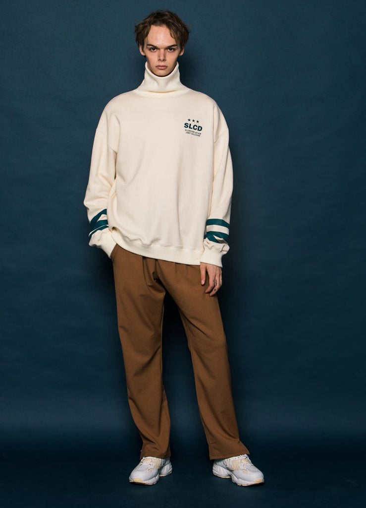 スローアシッド(SLOW ACID) Logo Slit Slacks (CAMEL)