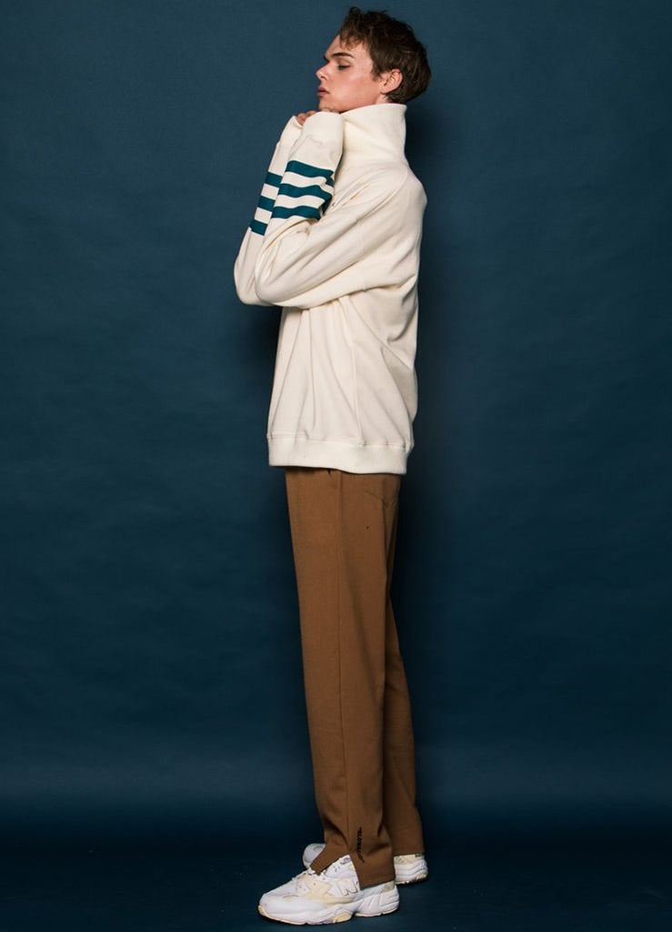 スローアシッド(SLOW ACID) Logo Slit Slacks (CAMEL)