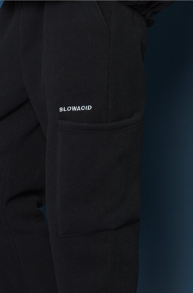 スローアシッド(SLOW ACID) Heavy Fleece Pants (BLACK)