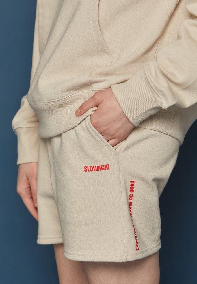 スローアシッド(SLOW ACID) BEGOOD Half Pants (PALE BEIGE)