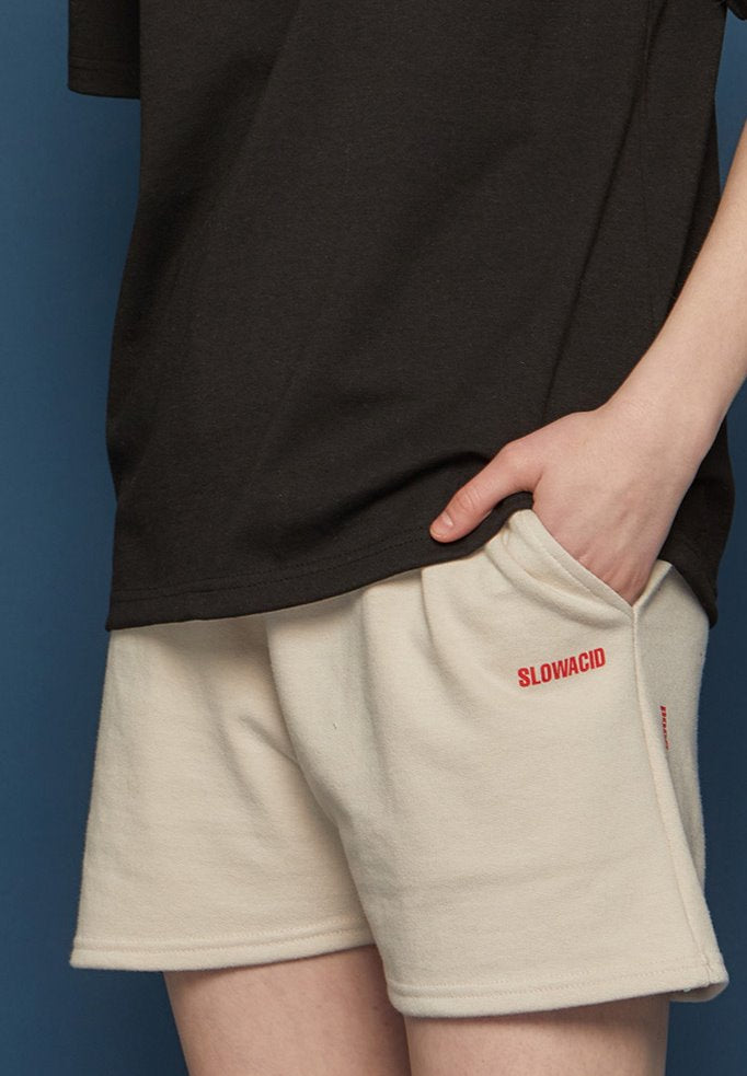 スローアシッド(SLOW ACID) BEGOOD Half Pants (PALE BEIGE)